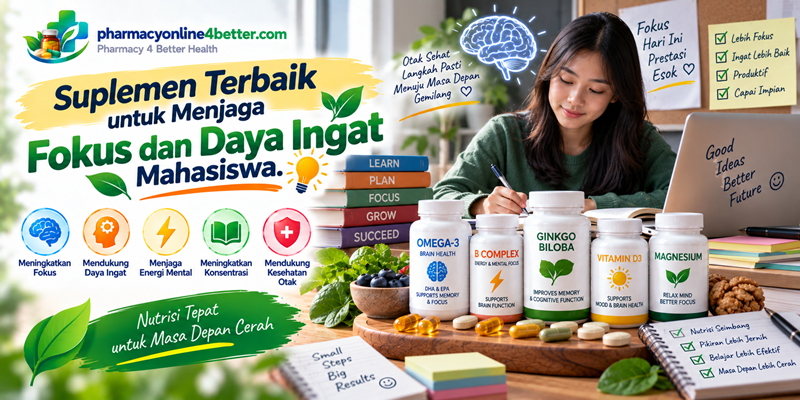 Suplemen Terbaik untuk Menjaga Fokus dan Daya Ingat Mahasiswa