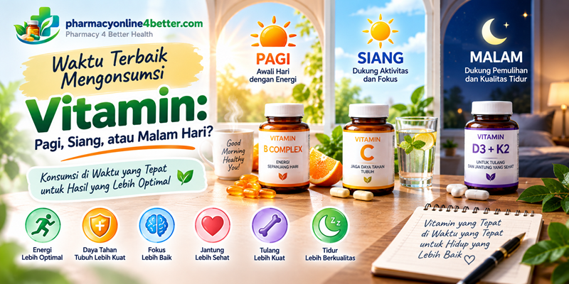Waktu Terbaik Mengonsumsi Vitamin Pagi, Siang atau Malam Hari